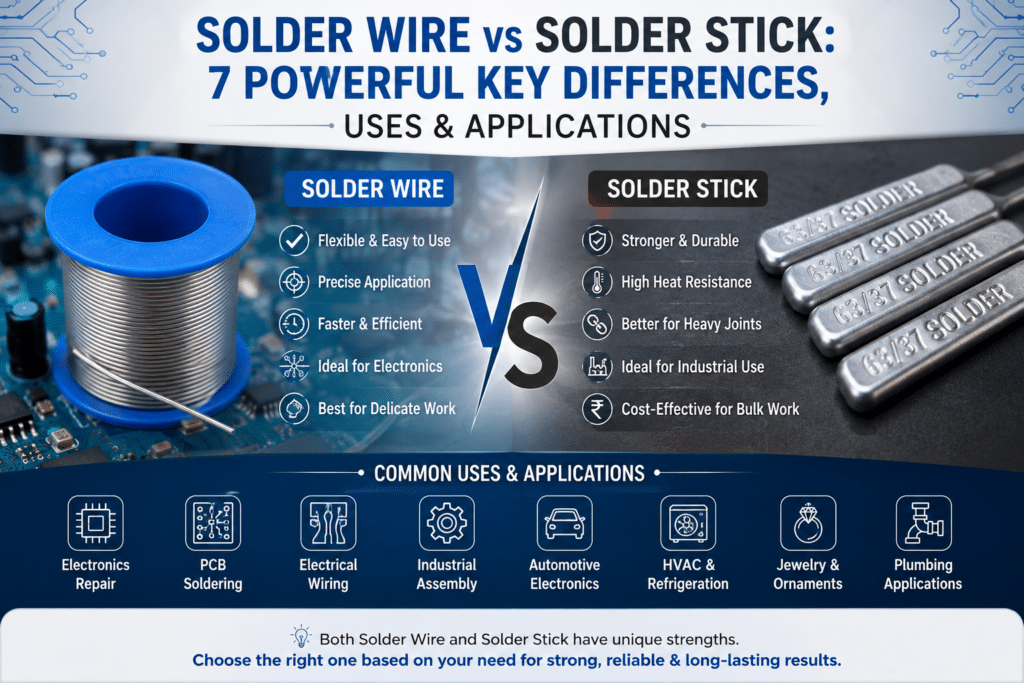 Solder Wire vs Solder Stick – Key Differences, Uses and Applications
